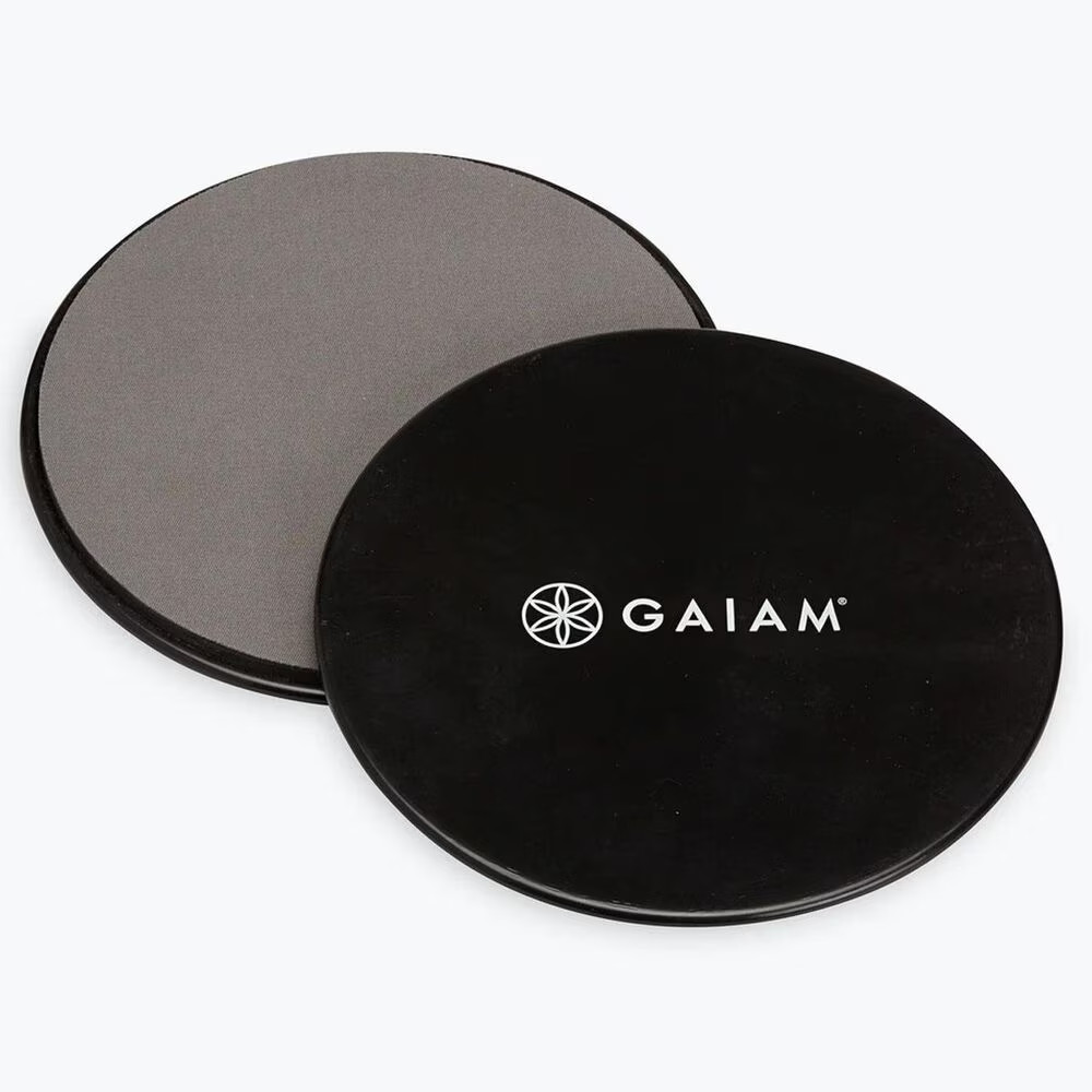 Gaiam Core Sliding Disks - Engages & Strengthens the Core - Reversible w/ Guide