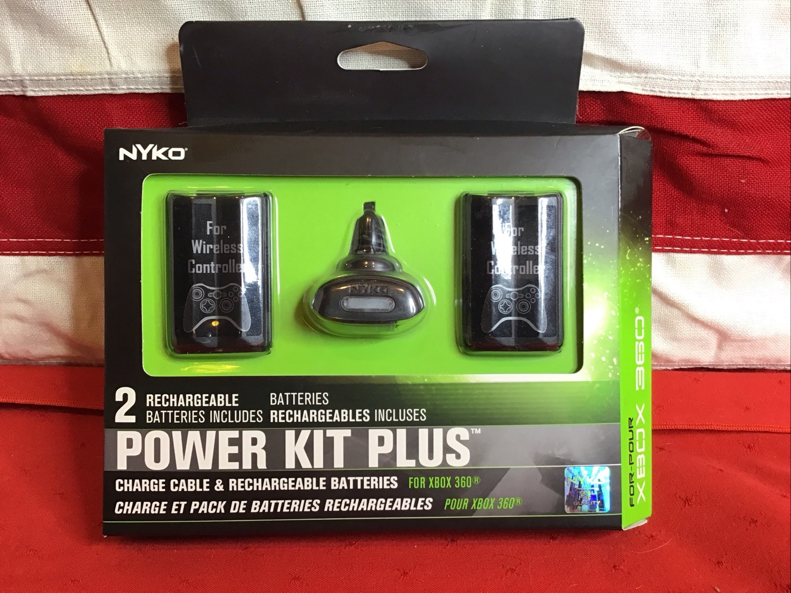 NYKO Power Pac Kit Plus 2 Rechargeable Battery for Xbox 360 (NEW, SEALED)