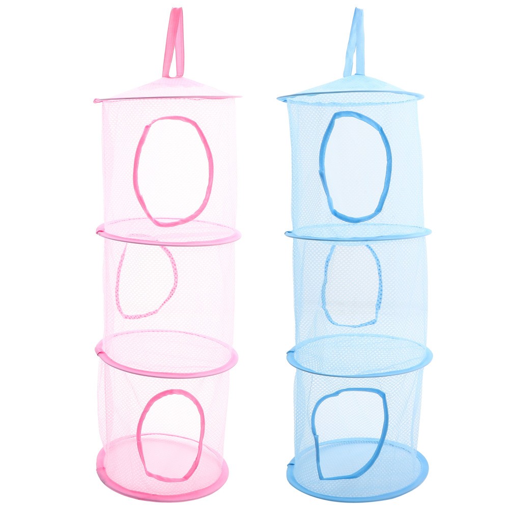 2Pcs Tear-Resistant Hanging Mesh Storage Nets for Plush Toys Clothes