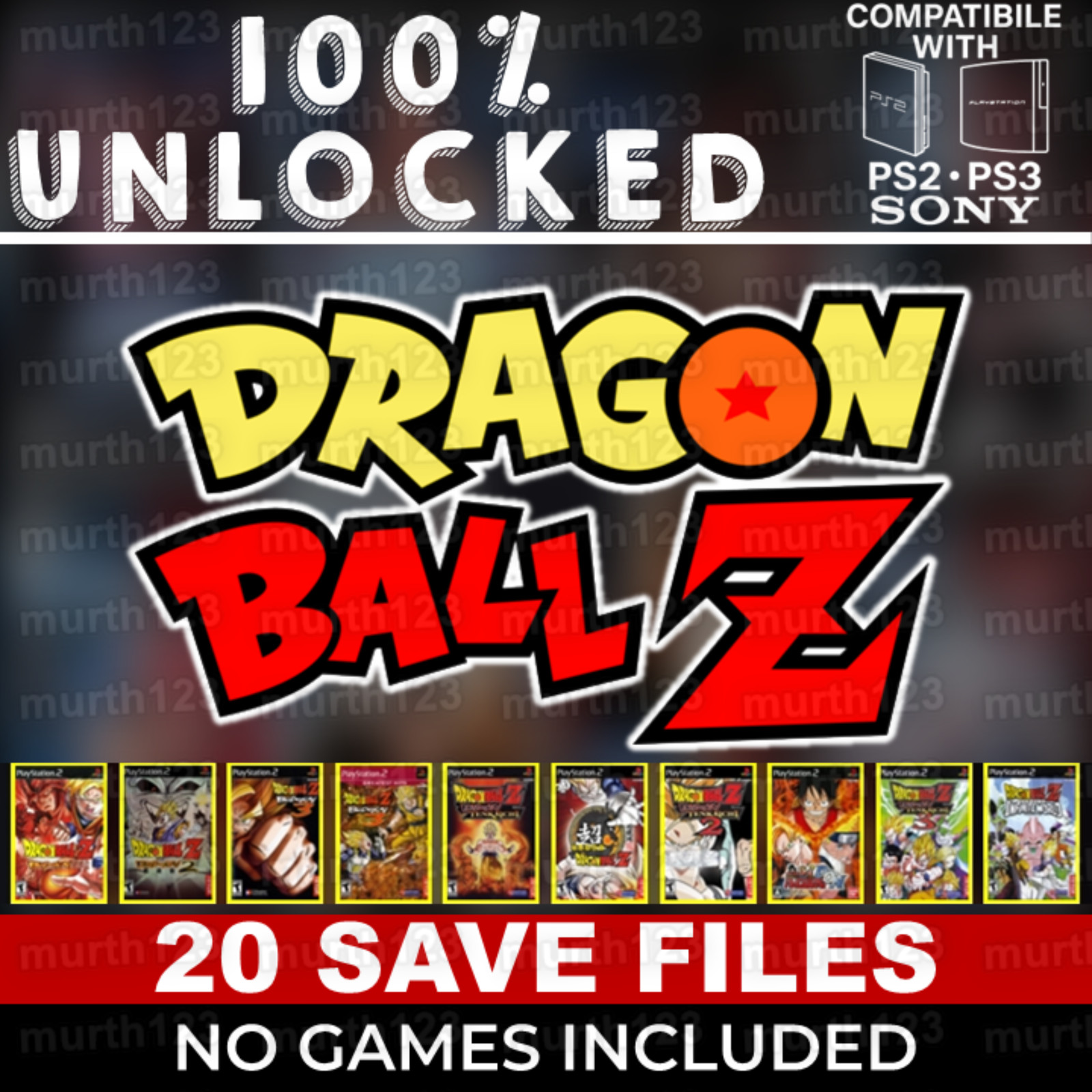 DRAGON BALL Z PS2 PS# MEMORY CARD SAVES DBZ Budokai 123 Tenkaichi Super Cheats