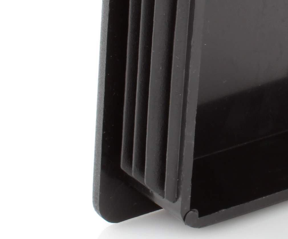 10x Rectangular Tube Lamellar Plug 80x120 mm Black End Caps Plastic