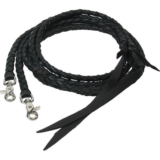 Western Black Softy Leather Rommel Reins with Trigger Snaps