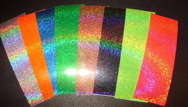 2" x 6" 4PK  Flasher & Spoon Holographic Super Fine Glitter Fishing Lure Tape
