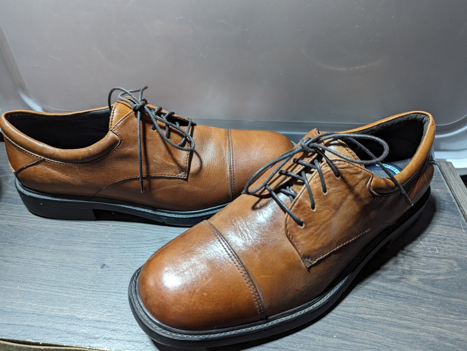 NUNN BUSH Mens Shoes Size 9M Lace Up Cognac Leather Maxwell Oxford Comfort Gel