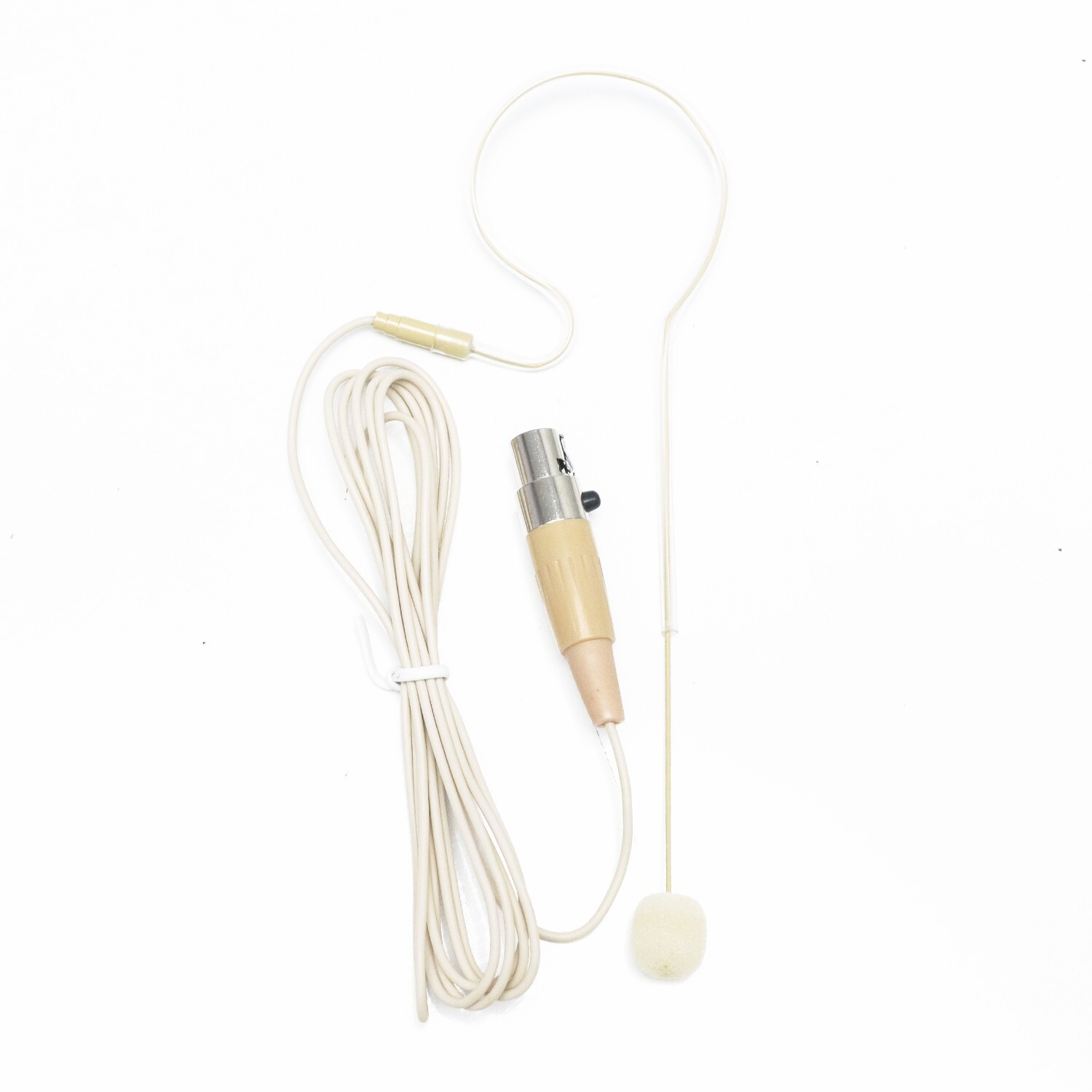 Beige Single Earhook Headset mini XLR Microphone for Shure Wireless-TA4F 4pin