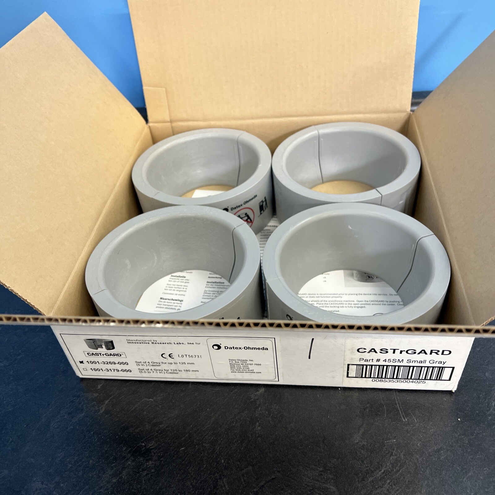 GE/Datex-Ohmeda CASTRGARD SET of 4  - Gray for 5” Caster PN: 1001-3269-000