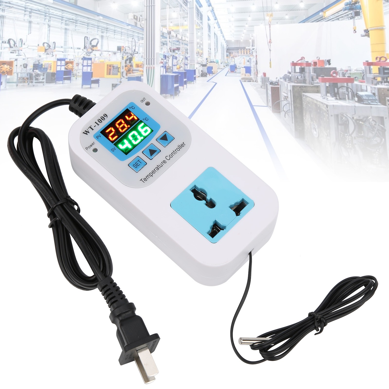 WT-1009 Temperature Controller Digital Display Electronic Control Socket 10A WT