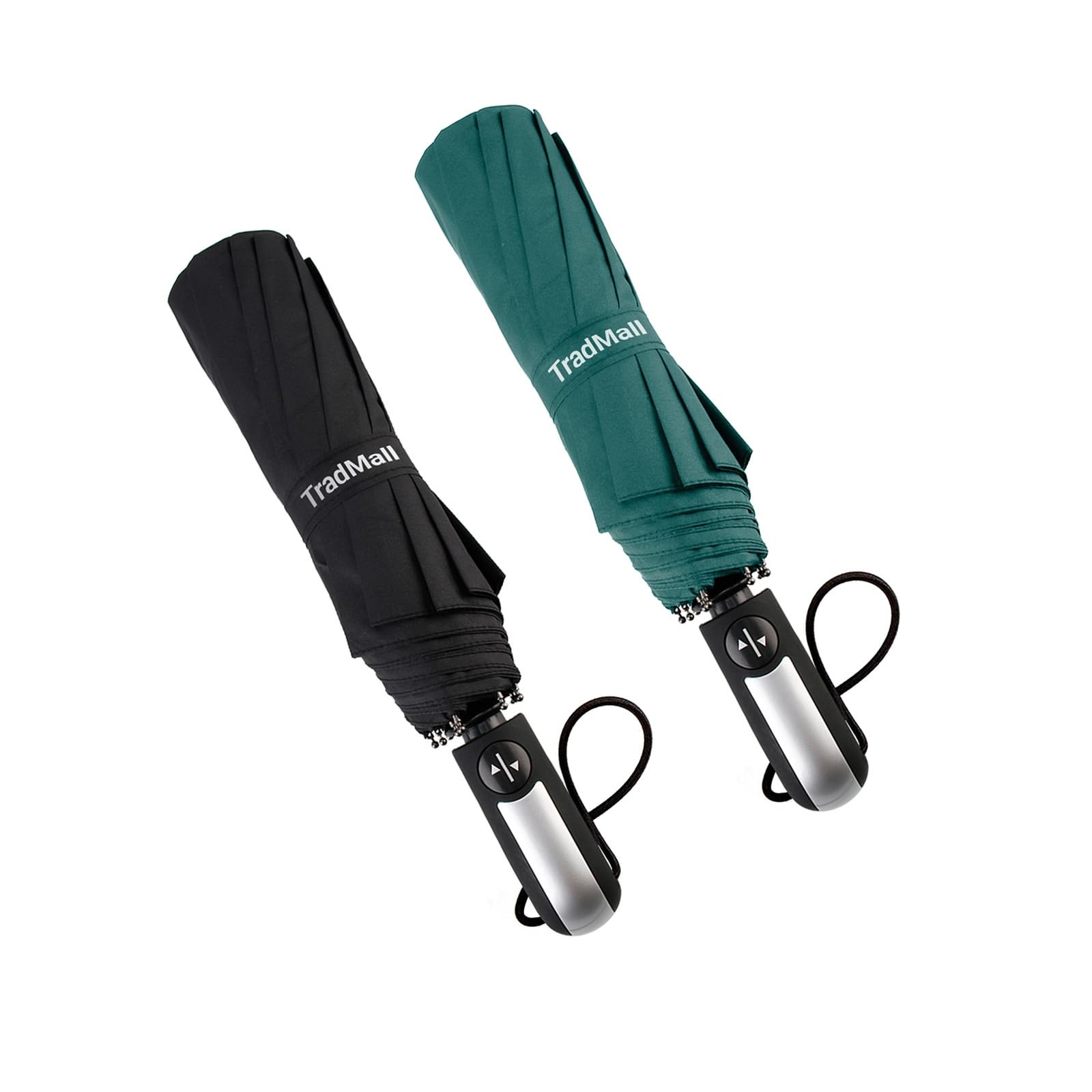 2 Pack Travel Umbrella Windproof 46 Inches Large Canopy Reinforced Fiberglass...