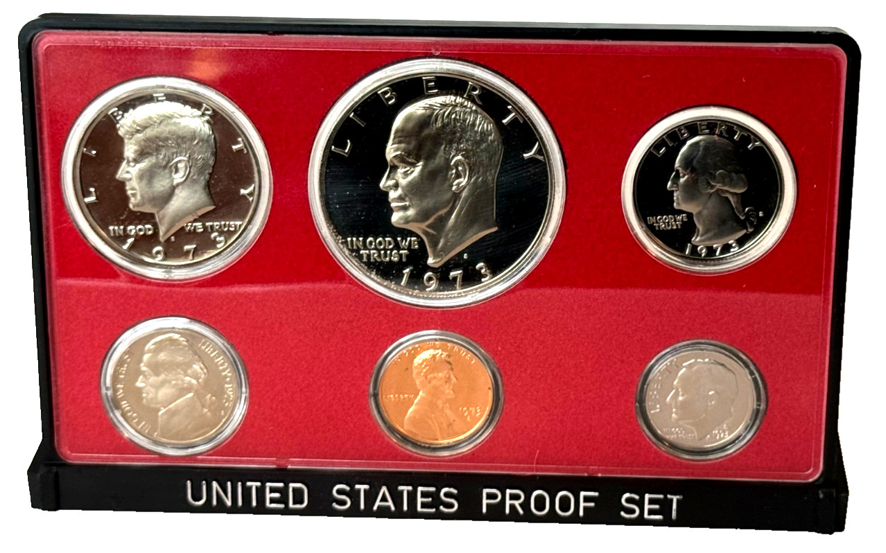 1973-S Proof Set U.S. Mint Original Government Packaging with Eisenhower Dollar
