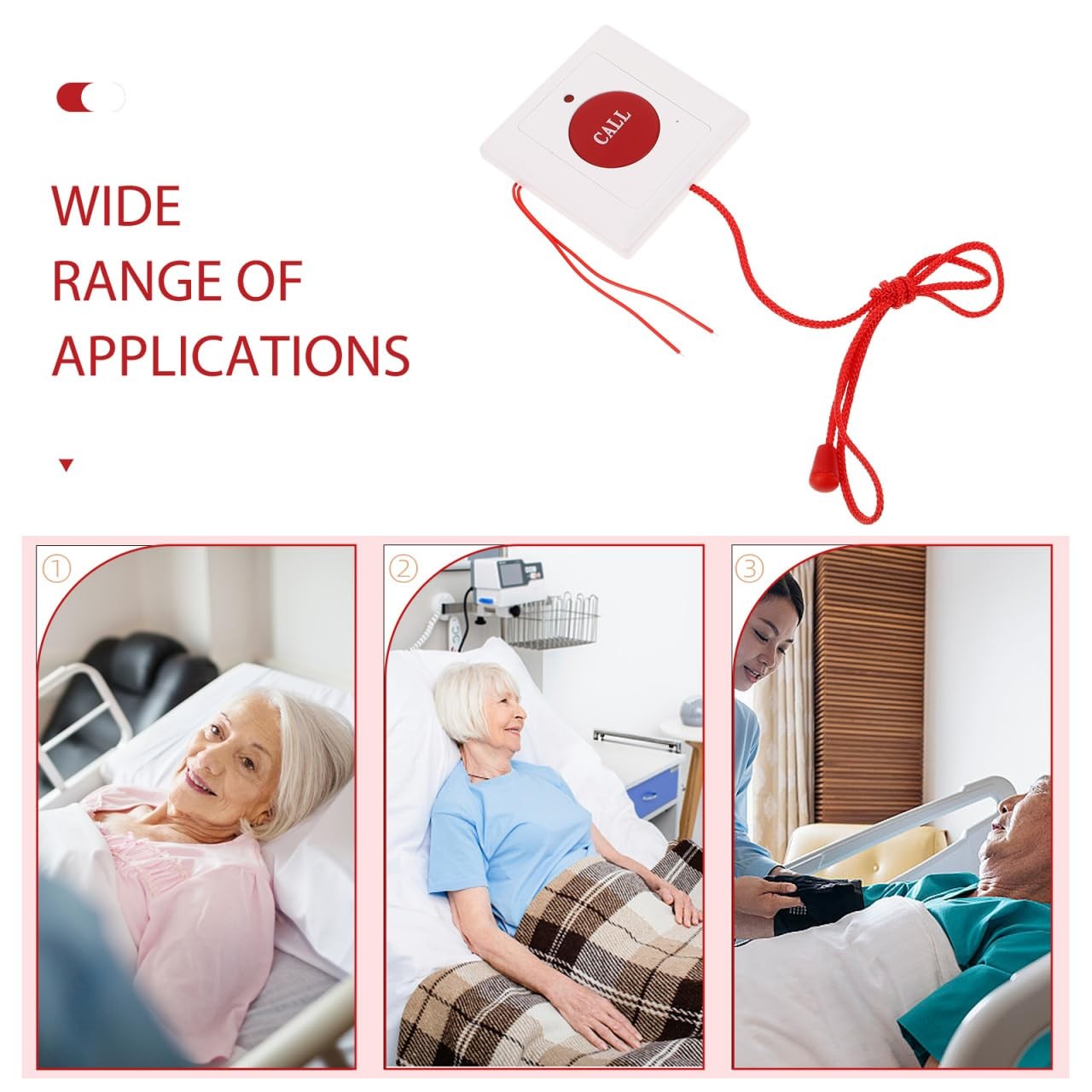 Emergency Button for Elderly Wall Mount Call Button with Pull Rope Sos Alarm ...