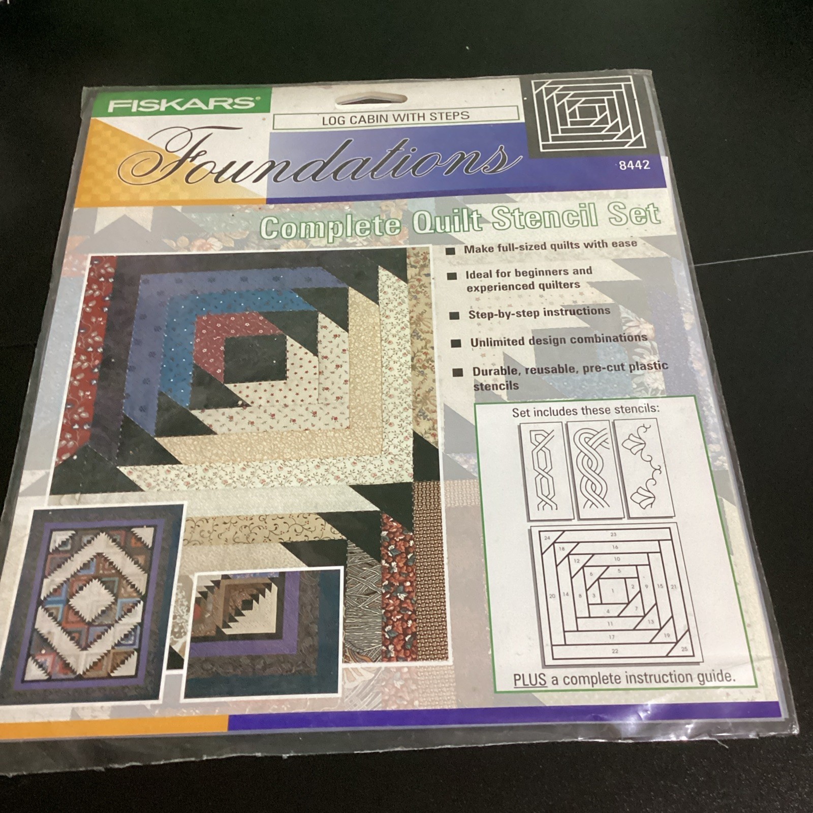 Fiskars Foundations Complete Quilt Stencil Set - Log Cabin with Steps 8442