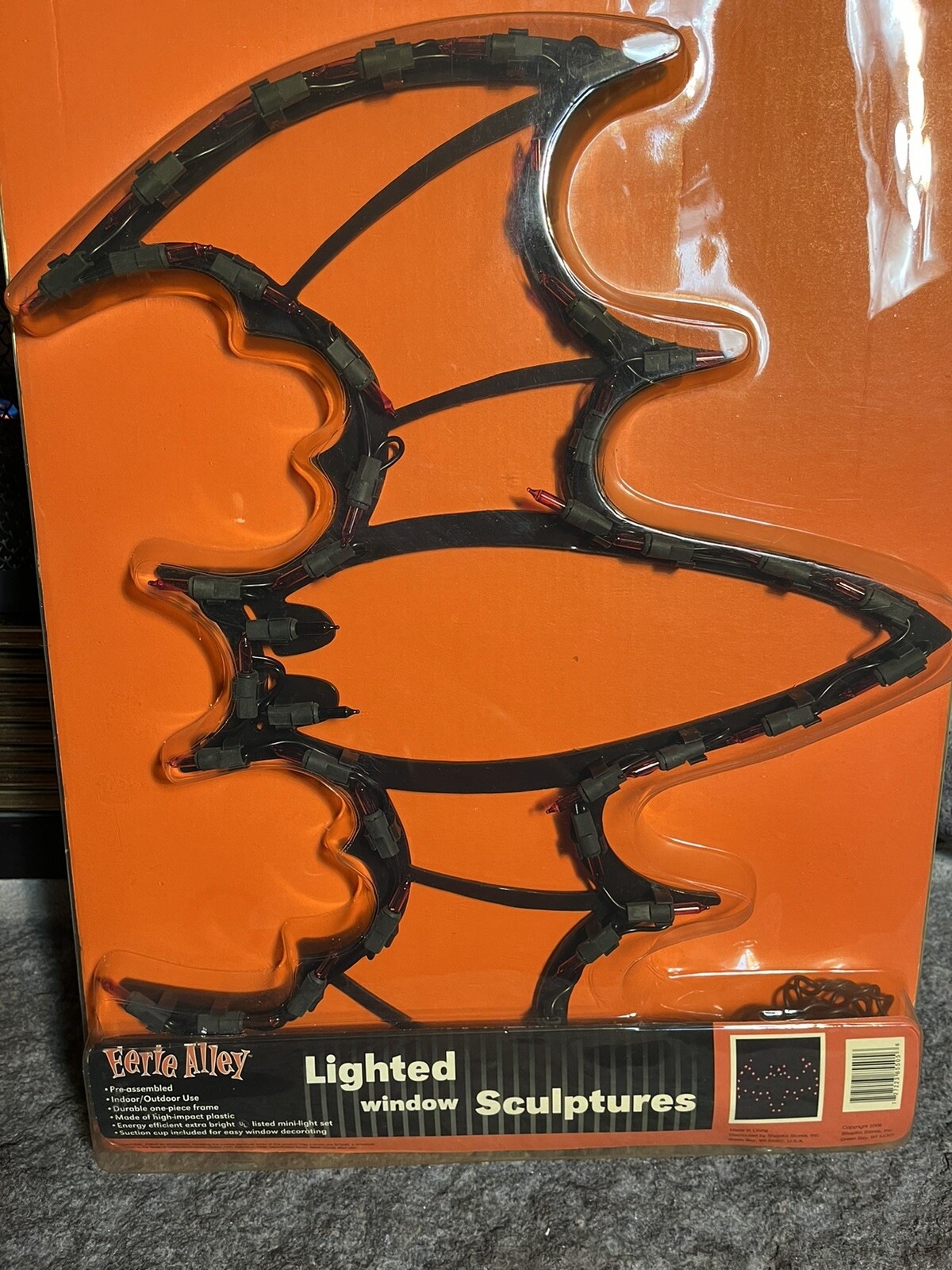 VTG Halloween Bat Lighted Window Sculpture Plug In Scary 🎃🎃🎃