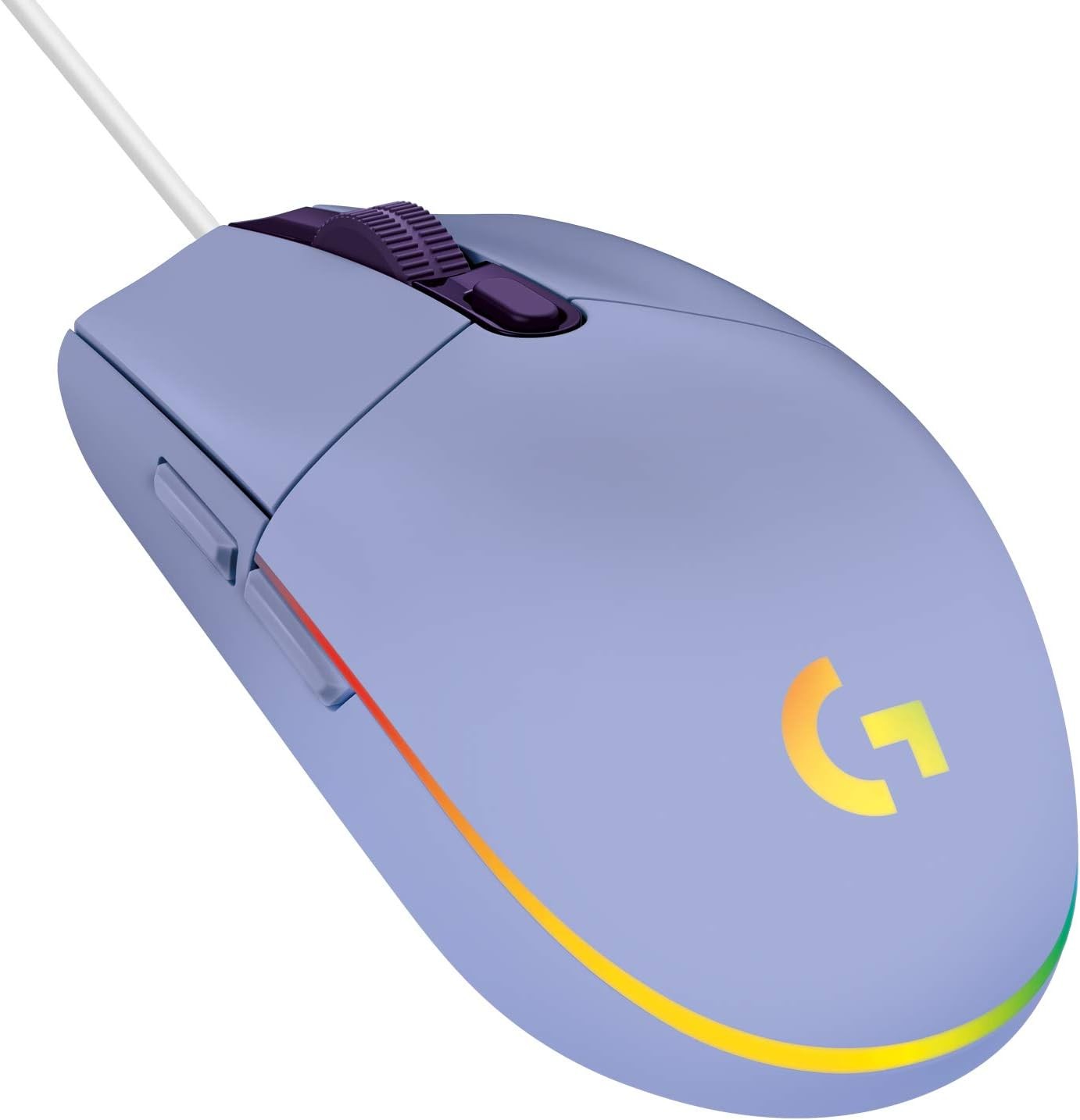 Logitech G203 LIGHTSYNC Wired Gaming Mouse 8000 DPI 6 Button RGB - Lilac Purple