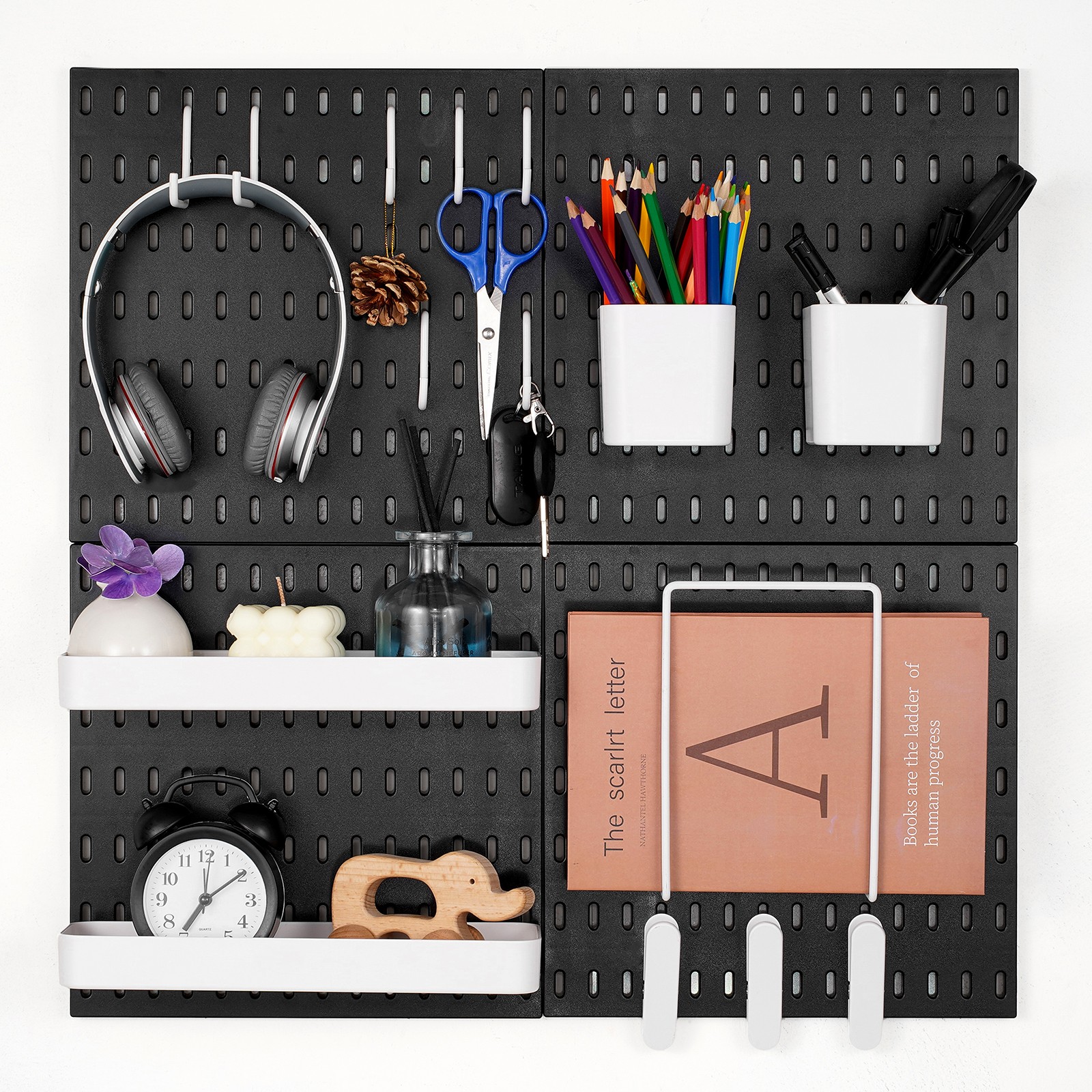 VEVOR Pegboard Combination Kit 11 x 11" Plastic Pegboard 4 Panels Wall Organizer