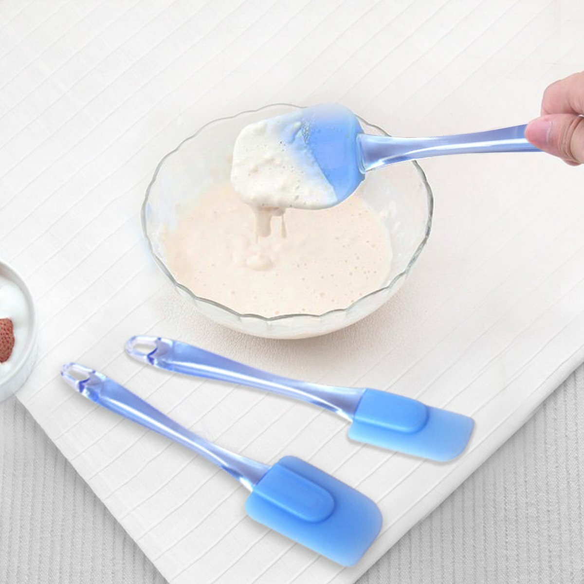 3Pcs Heat Resistant Silicone Spatula Cake Baking Butter Mixing Scraper Home Tool