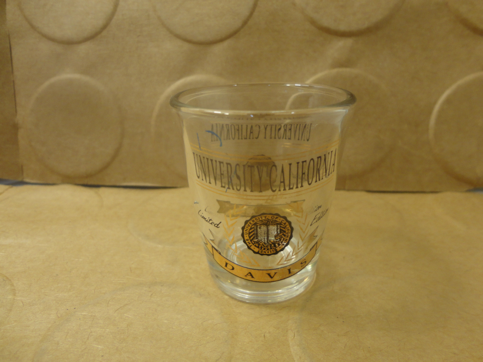 University California Davis Shot Glass, 2 3/8" Tall, Limited Edition (Used/EUC)