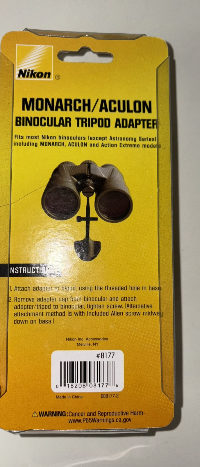 Nikon Tripod Adapter (for Binoculars with a 1/4"-20 Threaded Tripod Socket)