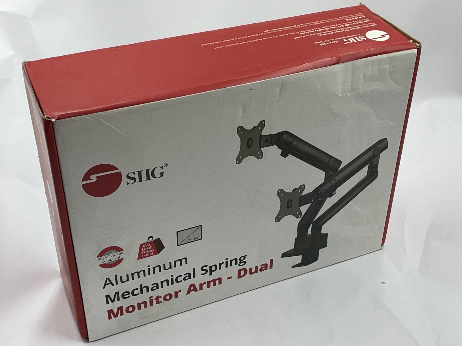 SIIG CE-MT2U12-S1 SIIG Aluminum Dual Monitor Mount. Factory sealed.