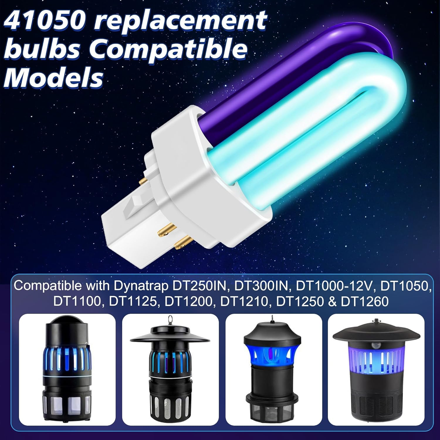 2 Pack 41050 7W Replacement Bulb, Upgraded 2 Color Bug Zapper Bulbs Compatible w