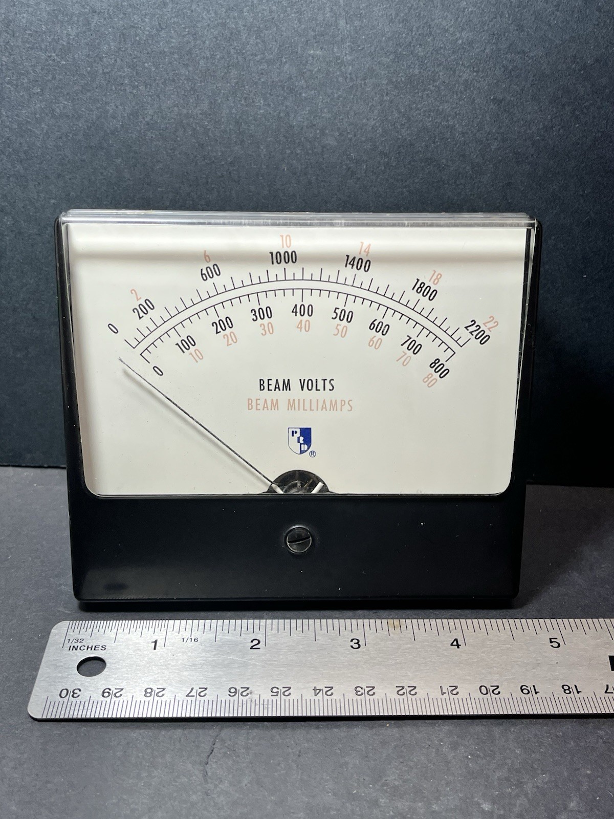 Vintage PRD Beam Volts Beam Milliamps Panel Meter - Untested