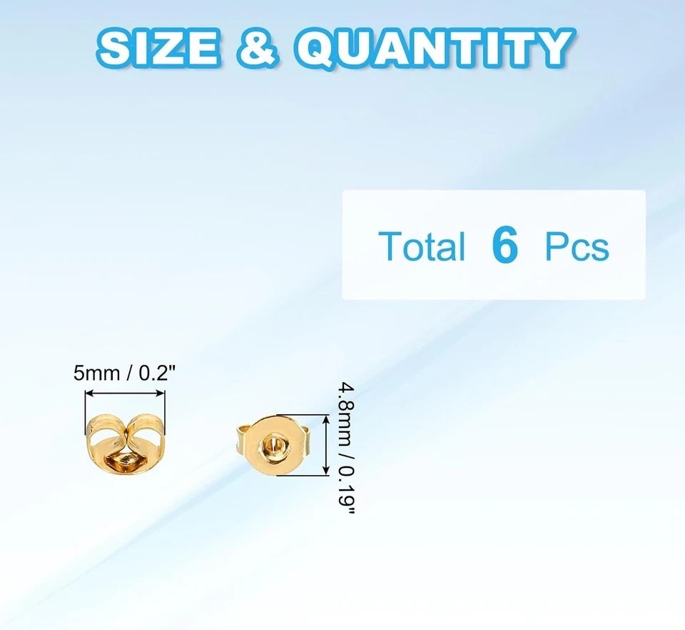 PATIKIL 6 Pcs Earring Backs, 14K Gold Locking Backs Replacements