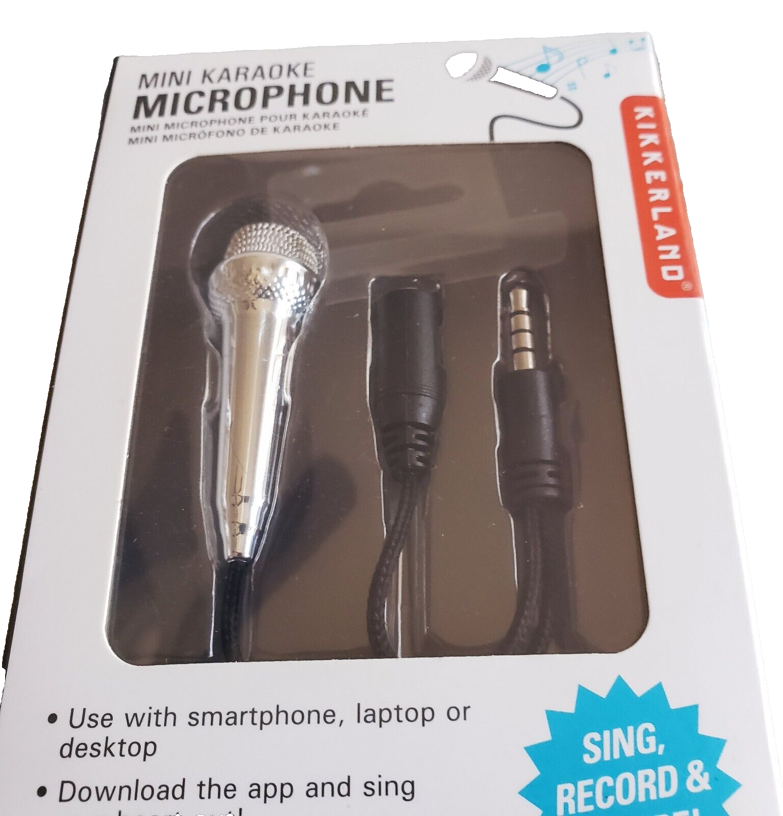 Mini Karaoke Microphone Sing Record & Share Kikkerland