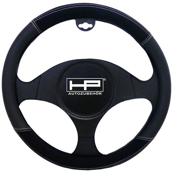 HP Car Accessories 19718 Steering Wheel Cover (Ø x H) 39 cm x 4 cm Velour, Ecopelle Nero 37