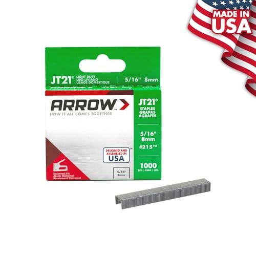 Arrow 215 JT21 Thin Wire Staples for Staple Guns and 5/16 Inch, Silver