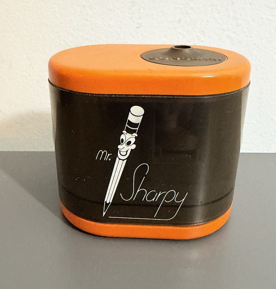SUNBEAM Mr. Sharpy Battery Operated Pencil Sharpener Orange Tested Works