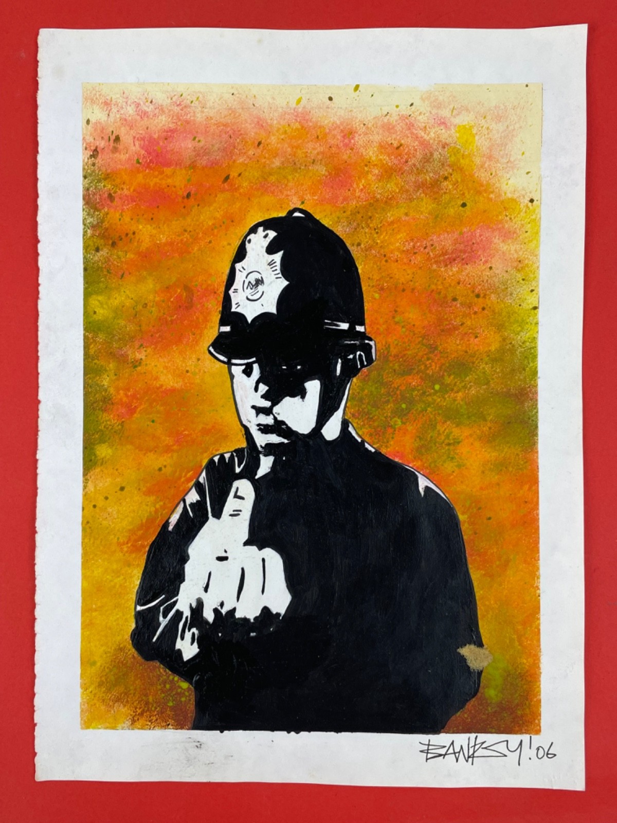 Bansky Drawing on paper (Handmade) signed and stamped
