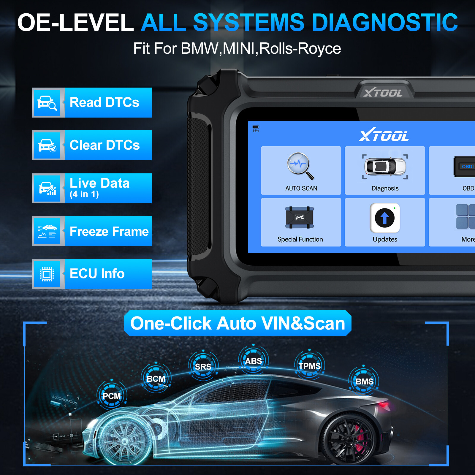 XTOOL IP500 For BMW All System Bidirectional OBD2 Diagnostic Scanner ECU Coding