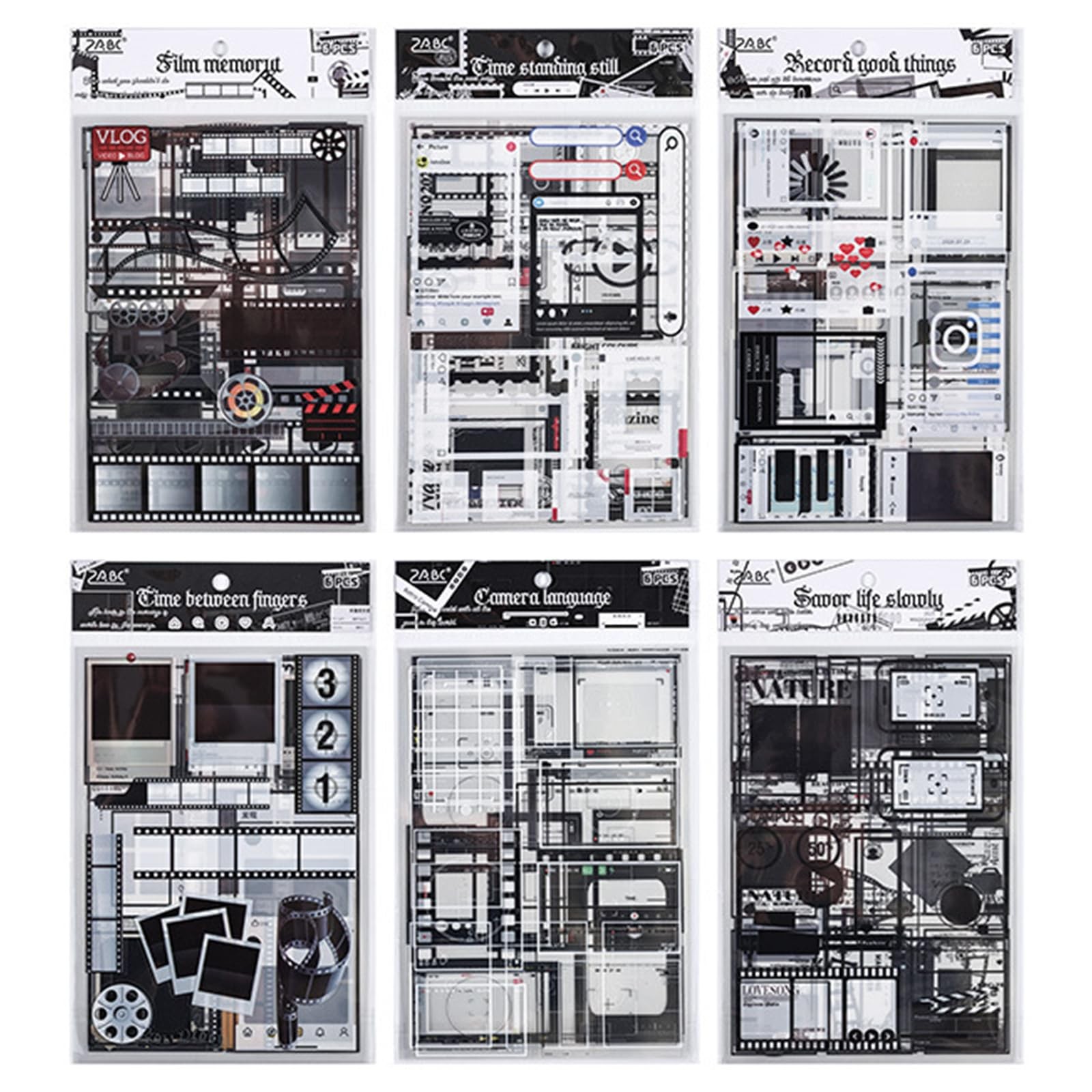 350Pcs Frame Stickers for Scrapbooking Film Strip Photo Frames
