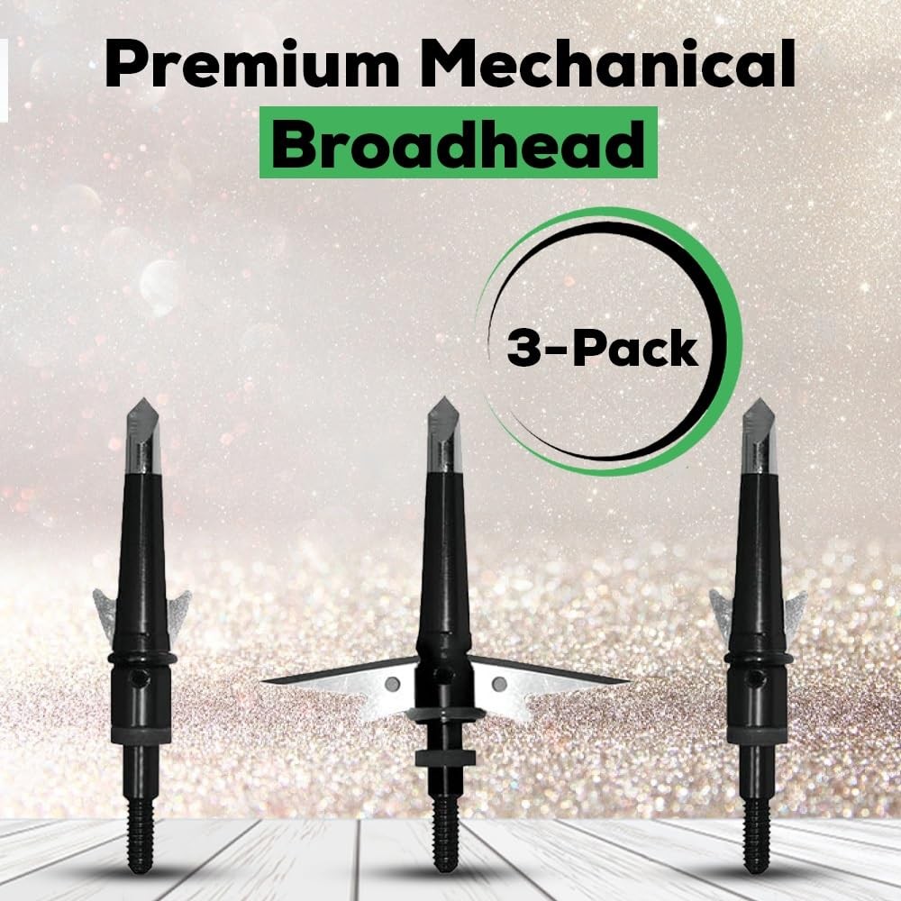 DEADPOINT Broadhead 100 Grain 3-Pack - Mechanical Crossbow One Size, Black