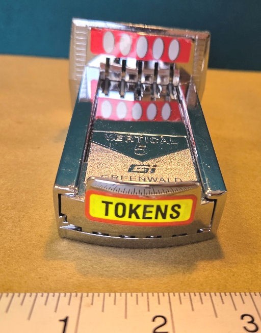 Greenwald Vertical 5 arcade game coin chute for " tokens " only - New