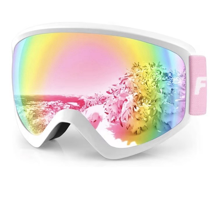 Fiindway Kids Ski Goggles Rainbow Lens Snowboard Girls Toddler age 3-12 OTG Snow