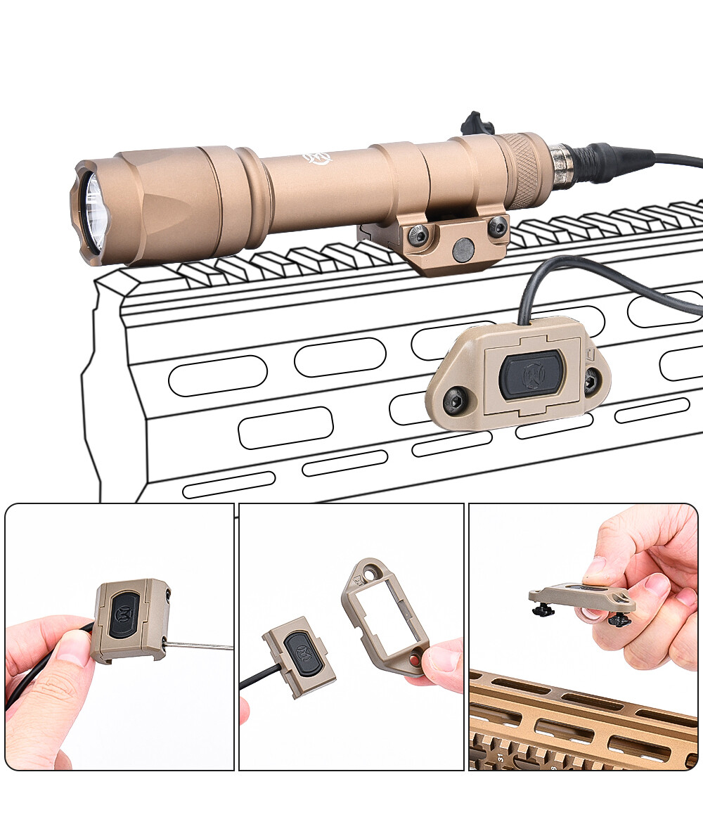 HuntingTactical M300 M600 Flashlight ModButton Remote Switch Airsoft Torch Light