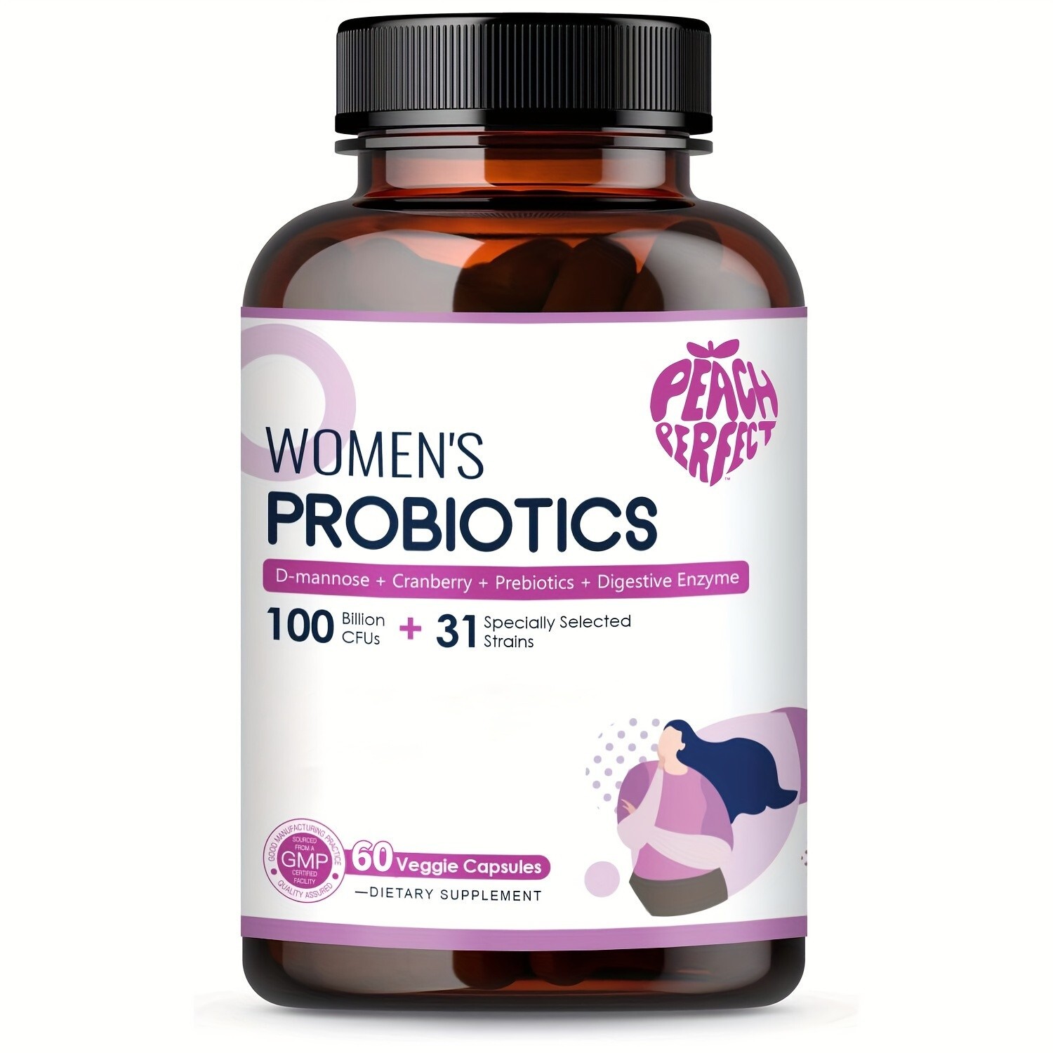Vaginal PROBIOTIC  60 Capsules 1 Bottle Balances The Body's pH Value and Normal
