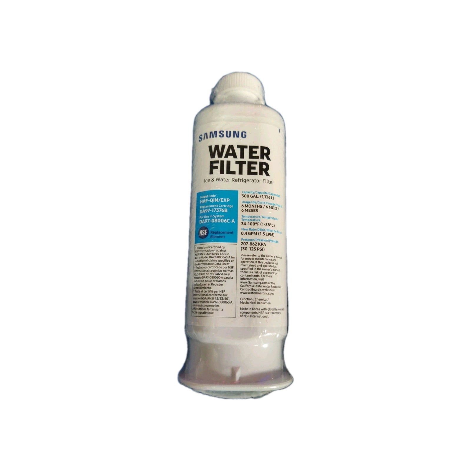 SAMSUNG Genuine Filters for Refrigerator Water and Ice,Carbon Block, HAF-QIN/EXP