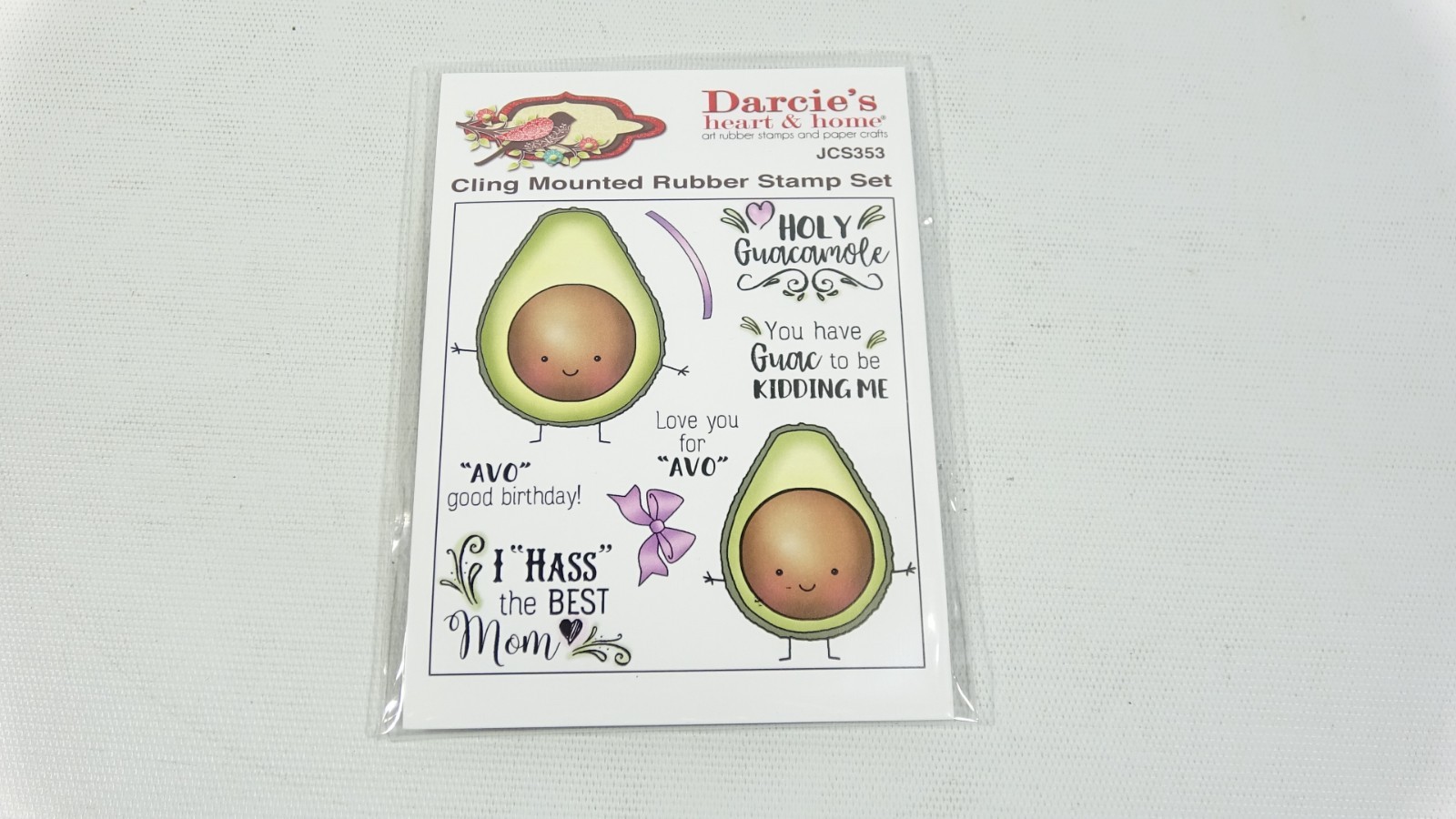 2017 Darcie's heart & home Rubber Stamp Set JCS353 - Holy Guacamole - Avocado
