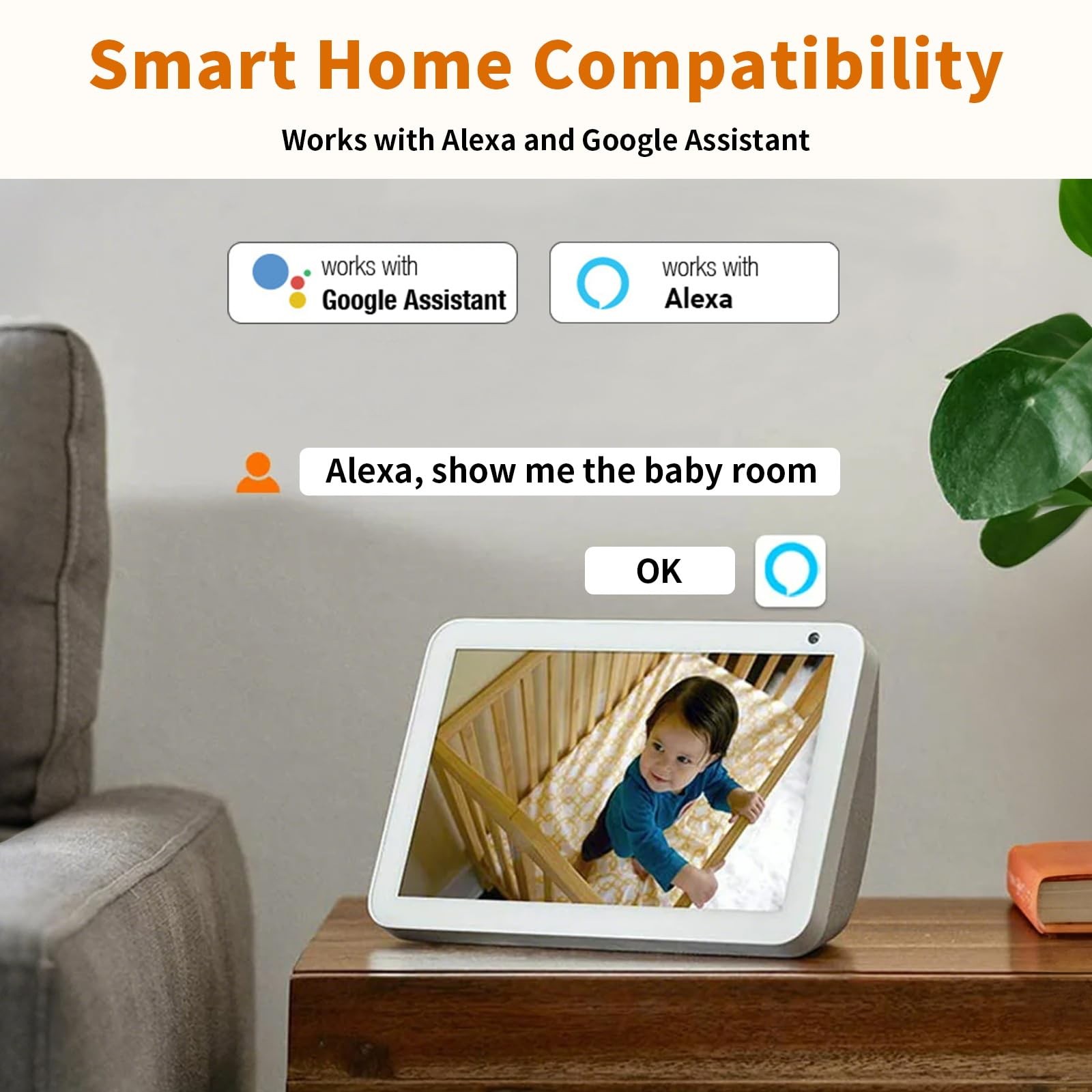 5G Indoor Camera for Home Security, 2K Security Camera, Small, Black