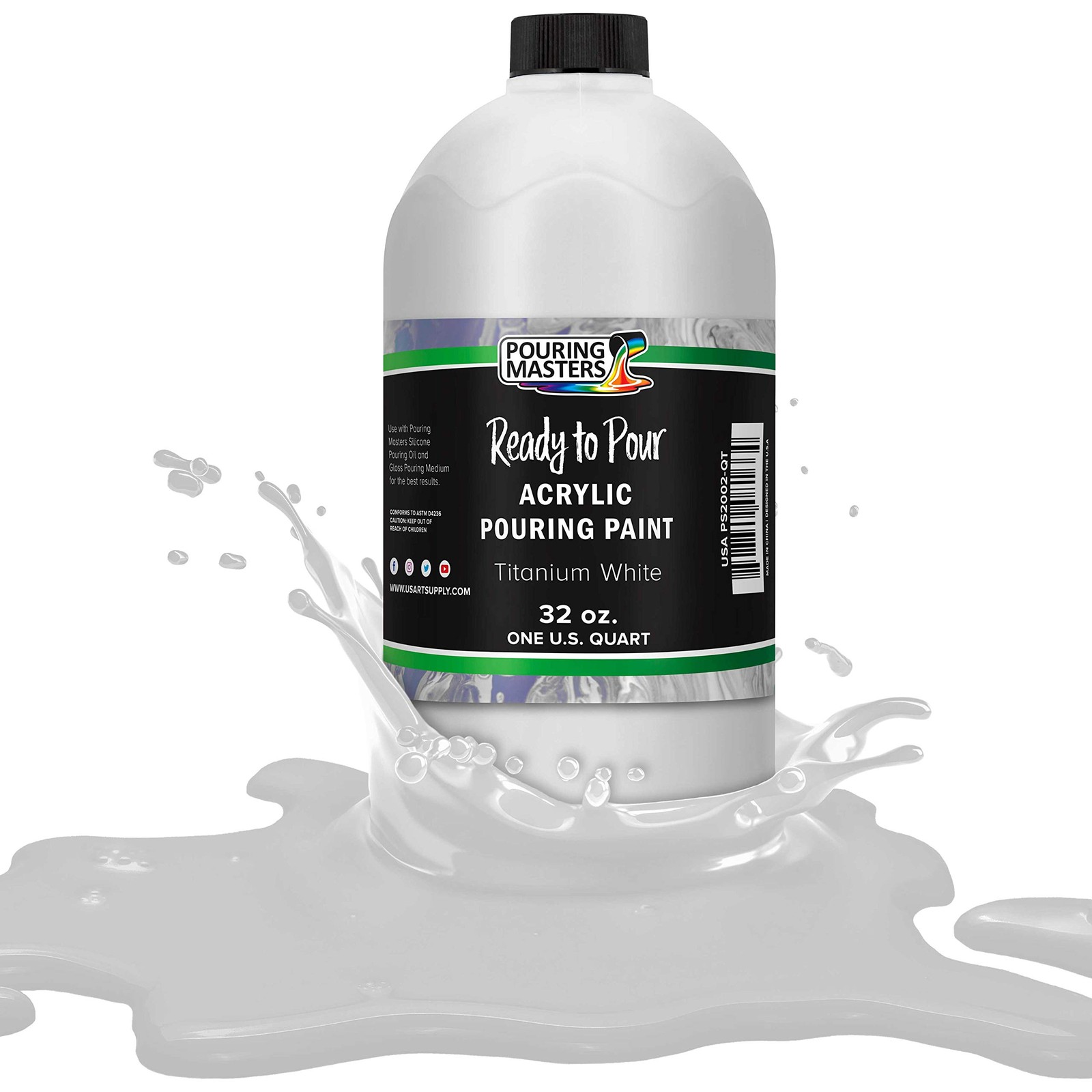 Pouring Masters Titanium White Ready to 32 Fl Oz (Pack of 1),