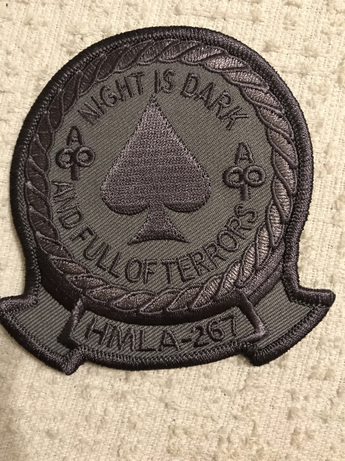 HMLA-267 ACE OF SPADES USMC MARINE CORPS Attack Helicopter Gray Squadron Patch