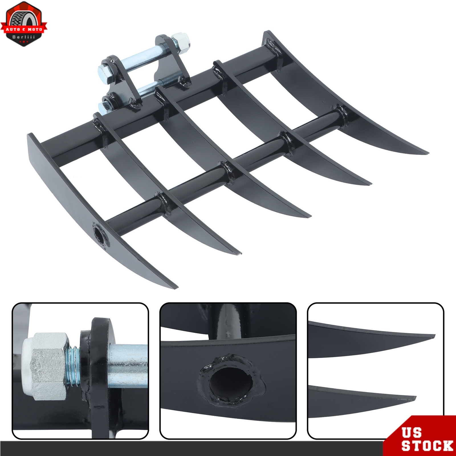 Rake Attachment For Mini Excavator 1 Ton To 1.5 Ton Digger Rake Tool Hooks