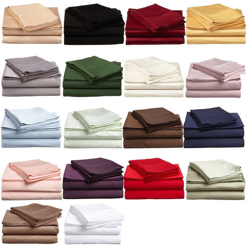 King Size Deep Pocket 1 PC Fitted Sheet 1200 TC Egyptian Cotton Only Solid Color