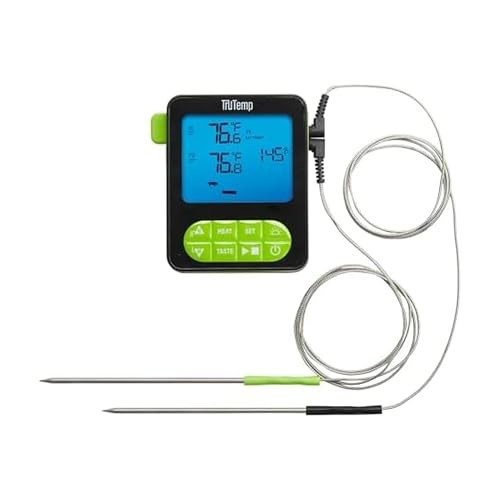 TruTemp Dual Probe Wired Programmable Meat and Food Thermometer, Digital Green