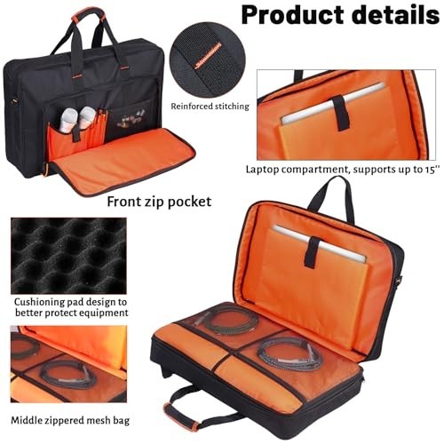 DJ Controller Case for DDJ-FLX4, SR2, Numark Mixtrack - EVA Padding, Fits 15.6"
