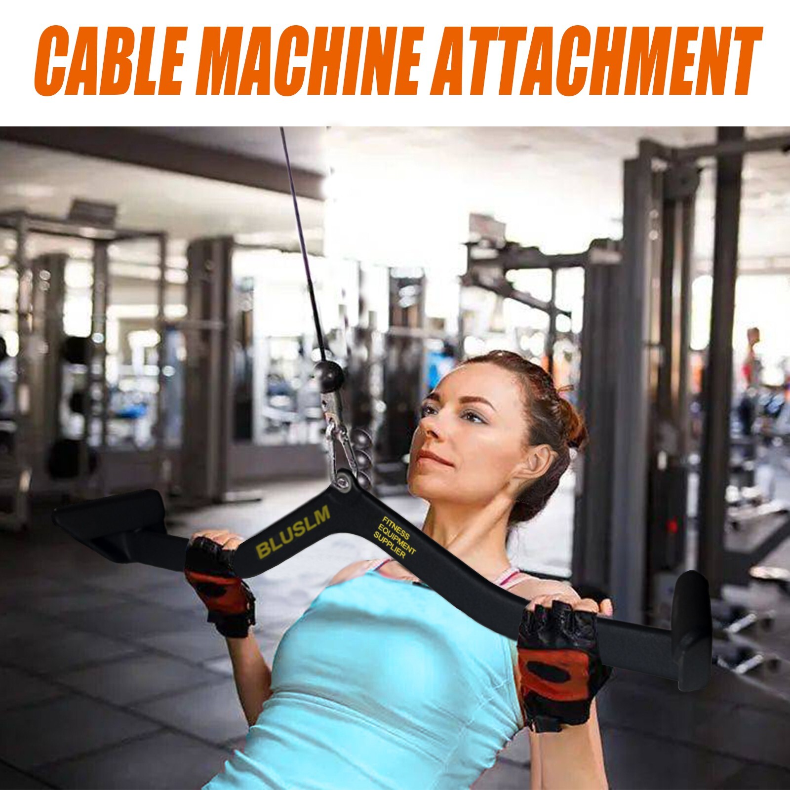 LAT Pull Down Bar for Cable Machine Pulldown T Bar V Bar Cable Attachments BL6P