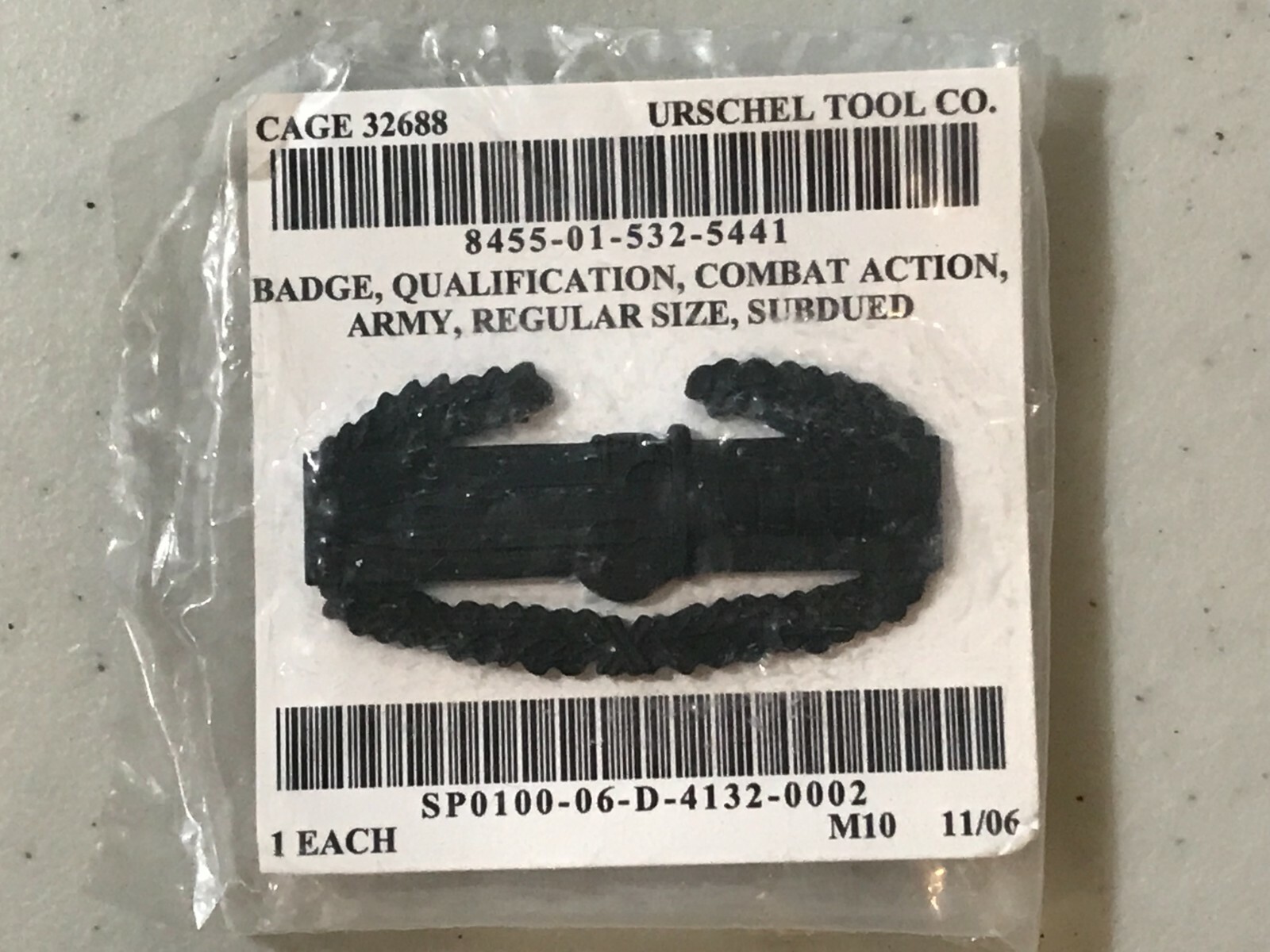 US Army Qualification Combat Action Badge New Subdued v3