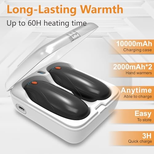 YUEGIT HAND WARMERS RECHARGEABLE 2 PACK, 14000MAH ELECTRIC HAND WARMERS - BLACK
