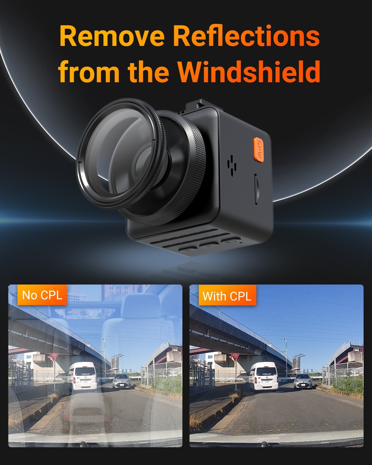 Vantrue 40mm CPL Filter Ultra Slim for N5 N4 Pro S1 Pro Max E1 Pro Dash Camera
